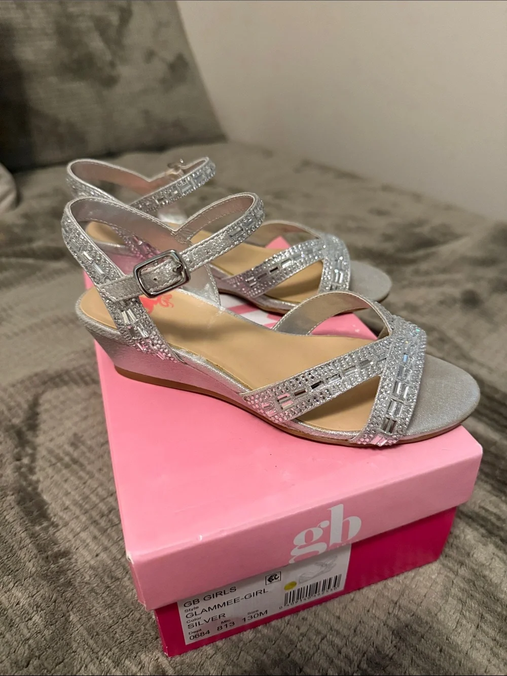 GB girls silver sandals